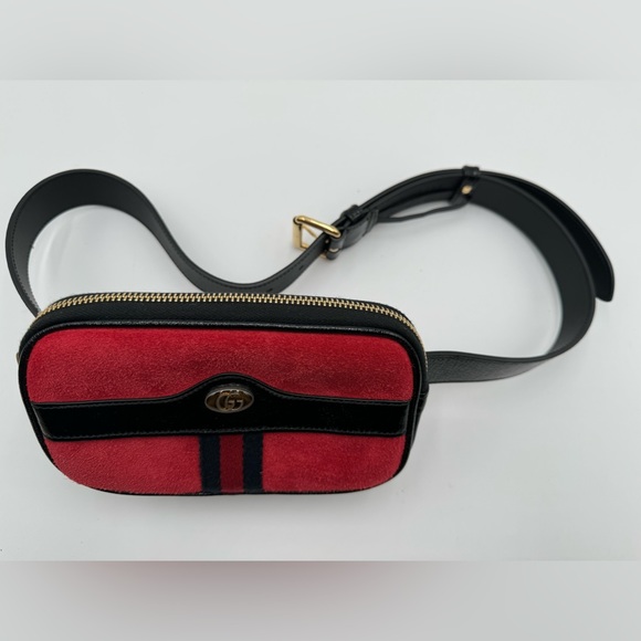 Gucci - Authentic - Red /Black BumBag / Sling / Belt bag - Like New - Picture 11 of 14